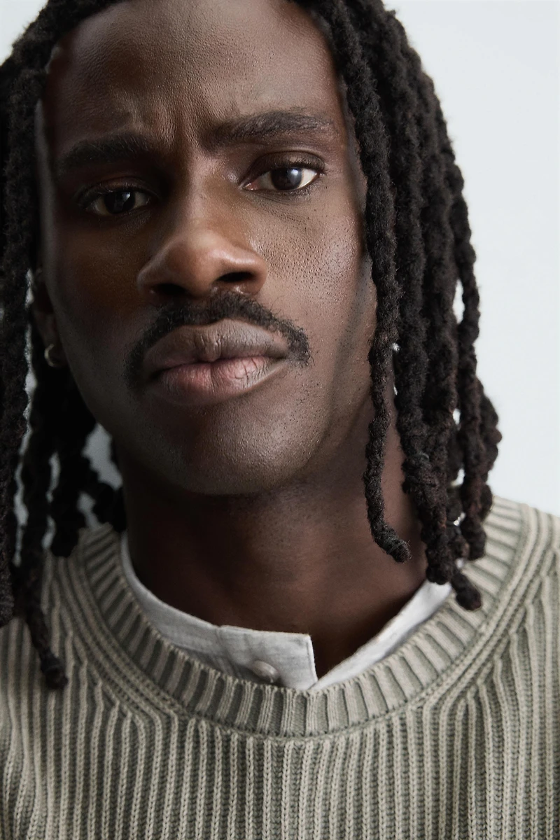 WASHED RIBBED SWEATER
