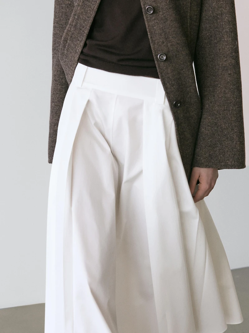 Midi skirt with belt loop details