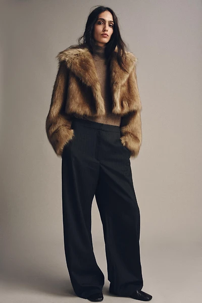 ZW COLLECTION FAUX FUR CROPPED JACKET