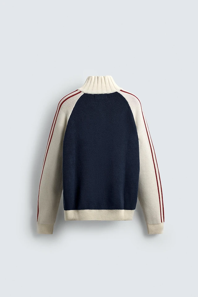 Zara CHAMPION ® X ZARA COLOR BLOCK STRIPE CARDIGAN Square One