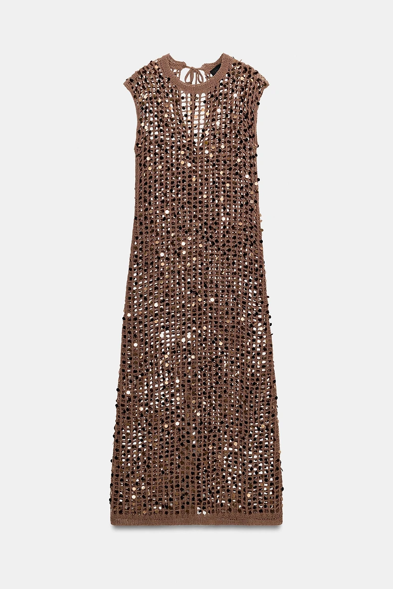 SEQUIN KNIT MAXI DRESS