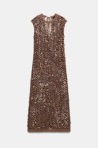 SEQUIN KNIT MAXI DRESS