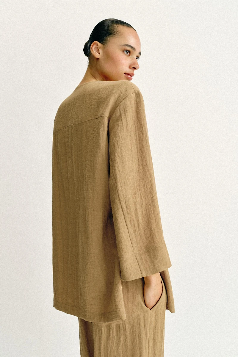 VESTE CROISÉE À FENTES LATÉRALES ENSEMBLE