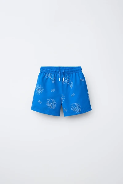 6-14 ANS/ SHORT DE BAIN BRODERIES MARINES
