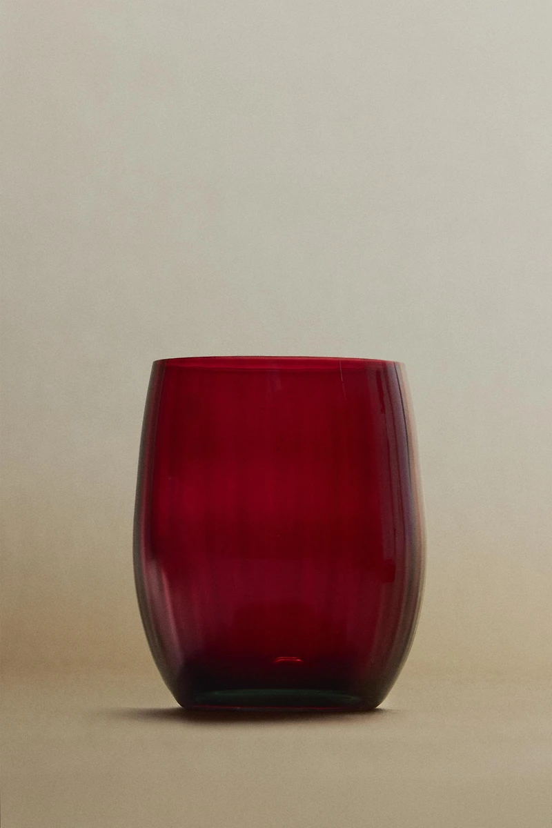 CHRISTMAS CRYSTALLINE TUMBLER WITH A RAISED DESIGN