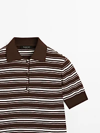 100% cotton polo shirt with striped details