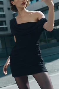 SHORT RHINESTONE MESH DRESS