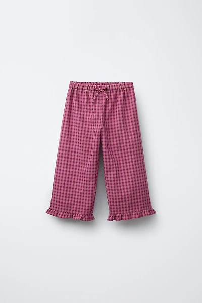 PANTALON DROIT À CARREAUX VICHY