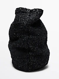 Large crochet knit leather bag - LIMITED