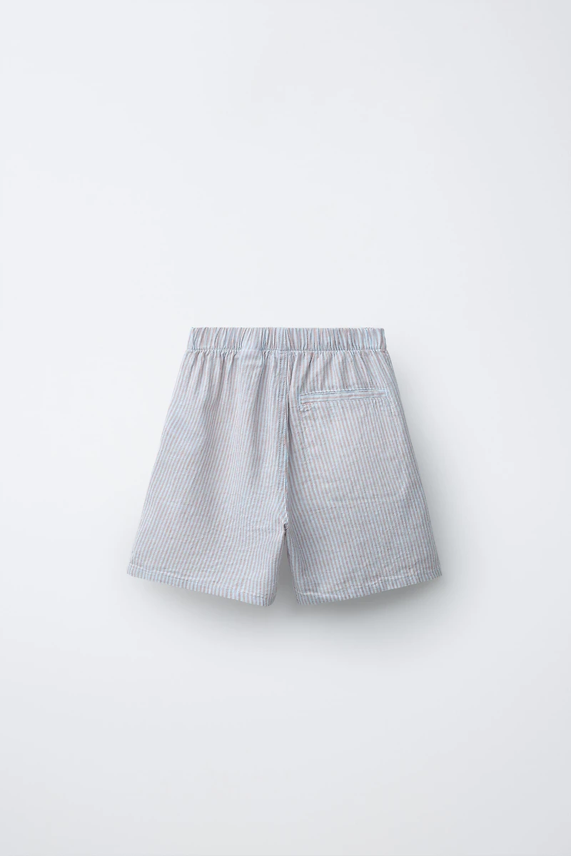 EMBROIDERED STRIPED SHORTS