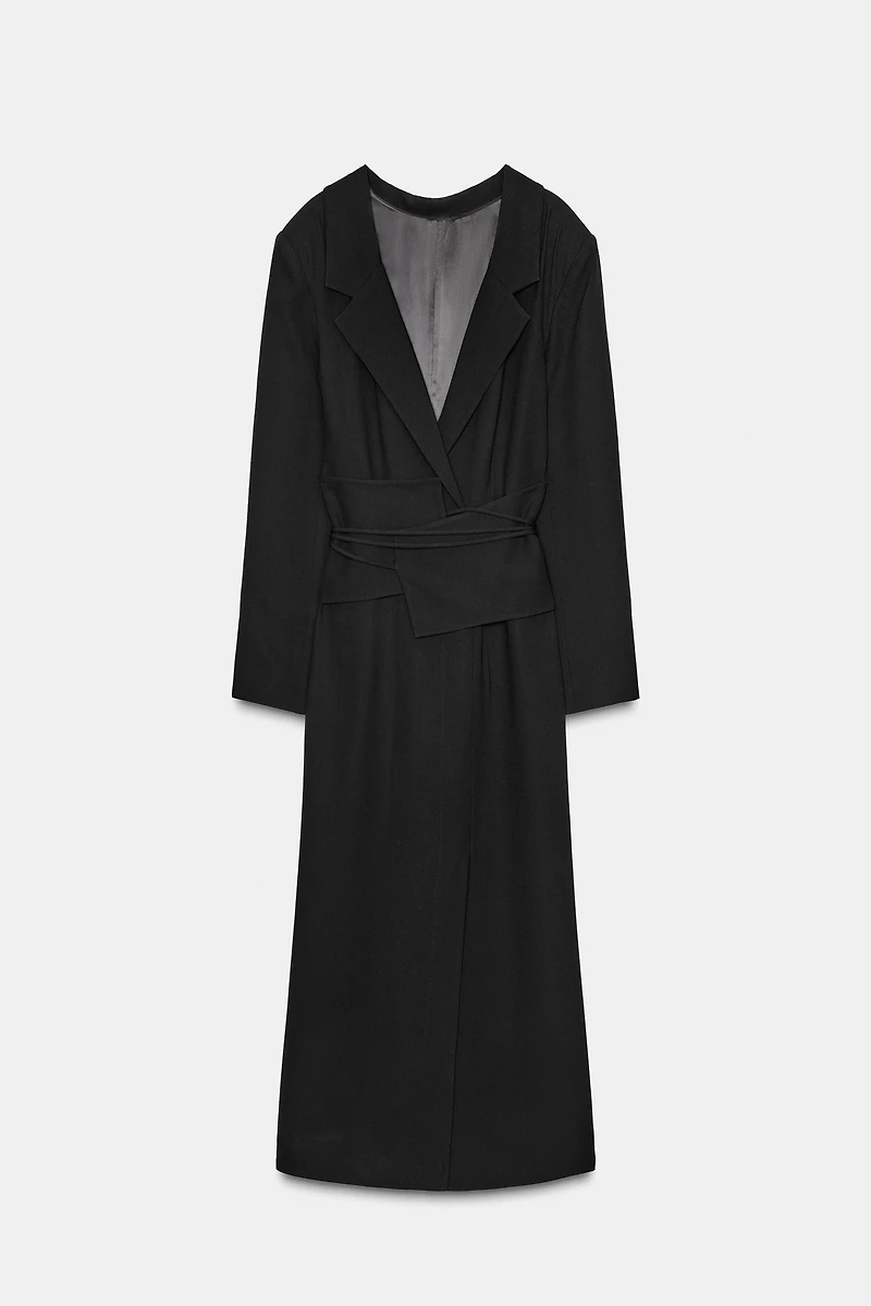 COAT DRESS WITH SASH ZW COLLECTION LIMITED EDITION
