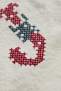 LINEN LETTER J EMBROIDERED CUSHION