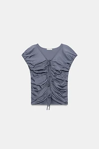 RUCHED TIE TOP