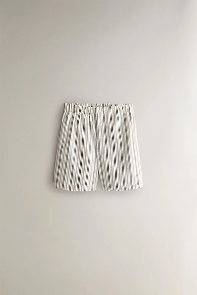 STRIPED COTTON SHORTS