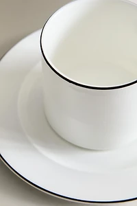 TASSE À THÉ ET SOUCOUPE BONE CHINA FILET NOIR