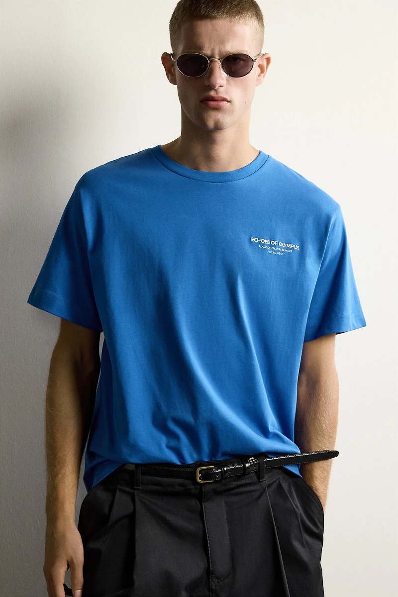 RELAXED FIT COMBINED EMBROIDERED T-SHIRT