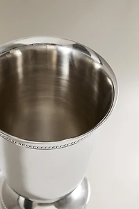 SMALL STRAIGHT STEEL GLASS VASE