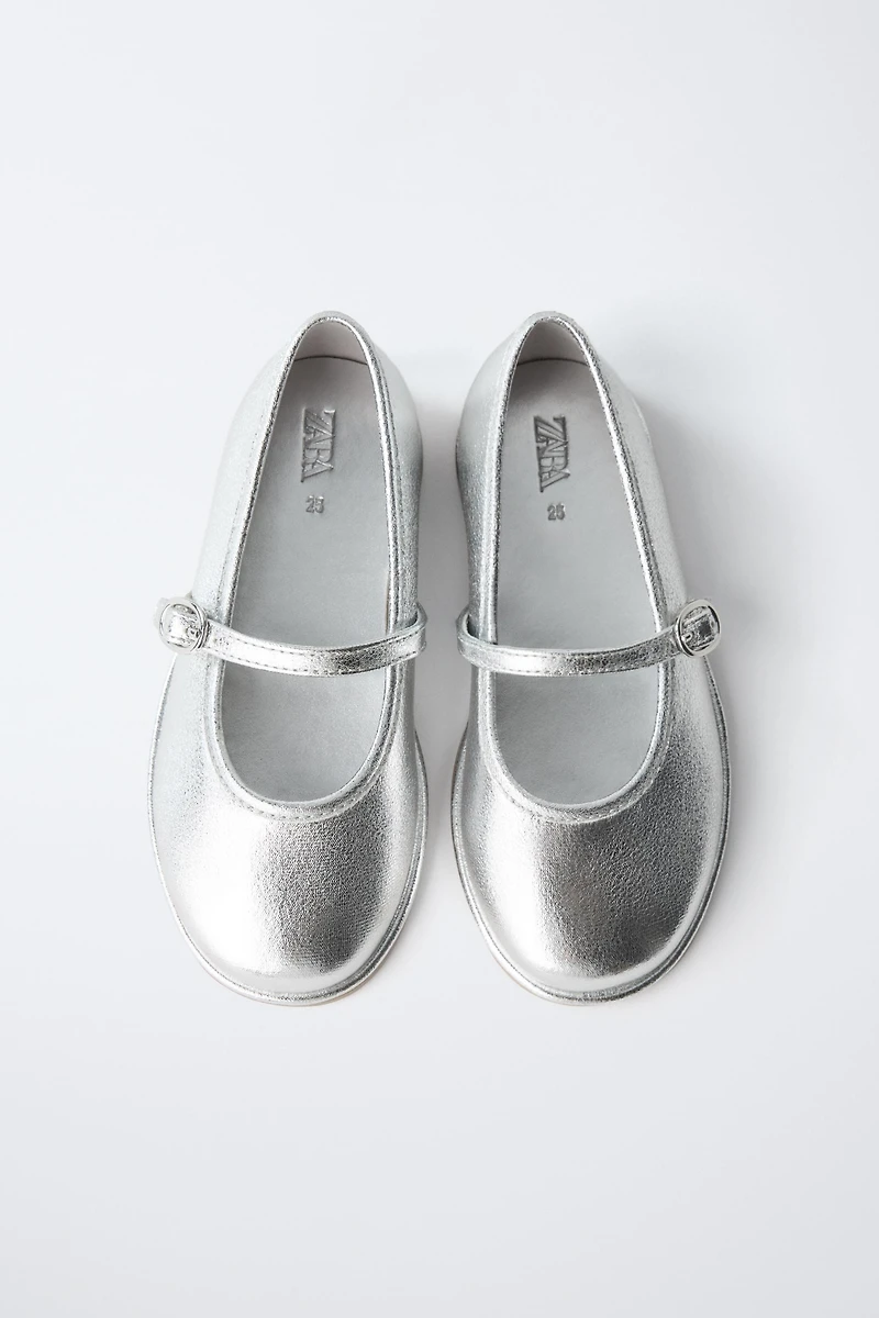 METALLIC BALLET FLATS