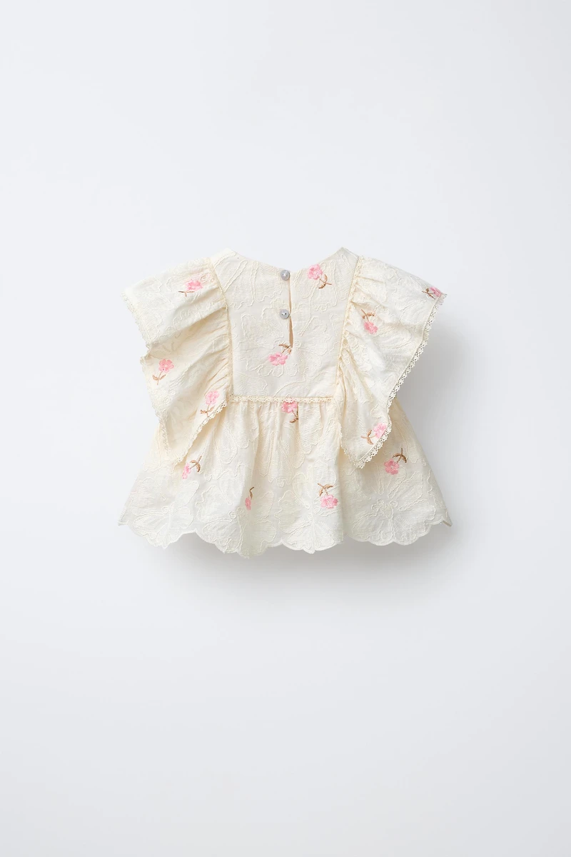 BLOUSE À FLEURS BRODÉES