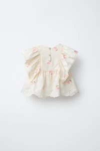 BLOUSE À FLEURS BRODÉES