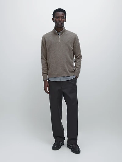 Mock neck knit sweater with zip