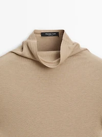 Long sleeve lyocell and wool blend T-shirt