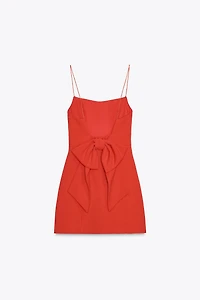STRETCH SHORT BOW DRESS