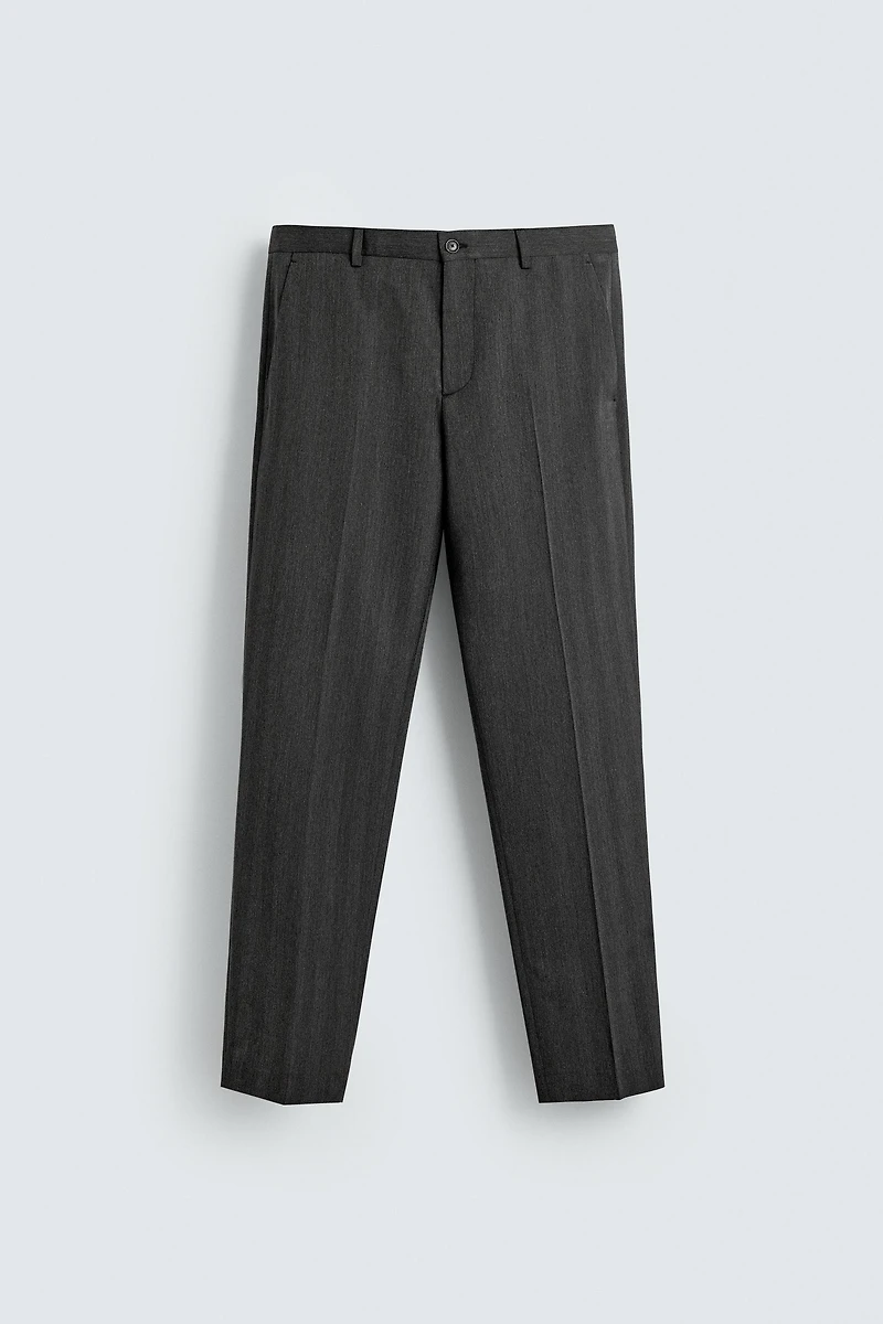 HERRINGBONE SUIT PANTS