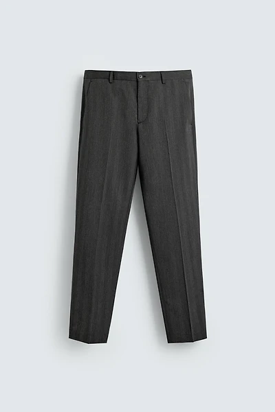 HERRINGBONE SUIT PANTS