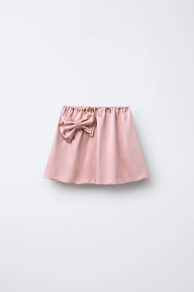 SATIN BOW SKORT