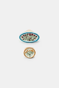 2-PACK OF GEOMETRIC FLOWER RINGS