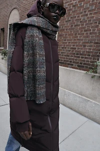 DOUDOUNE LONGUE À CAPUCHE DÉPERLANTE COUPE-VENT