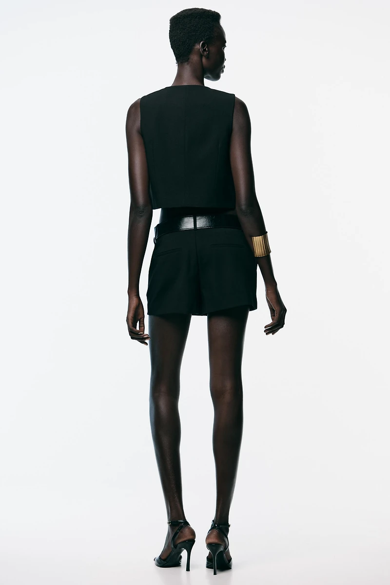 GOLD BUTTON CROPPED VEST