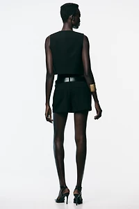 GOLD BUTTON CROPPED VEST