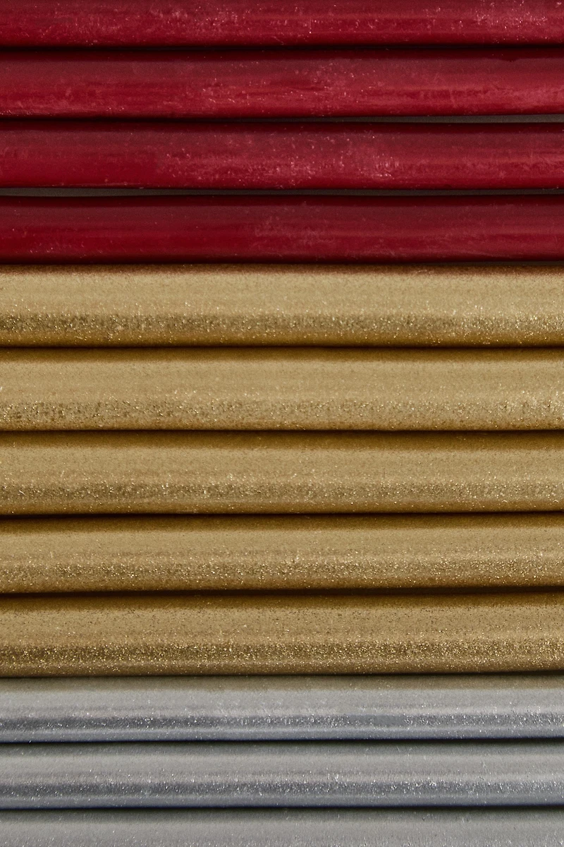 PACK BOUGIES EFFILÉES MULTICOLORES NOËL (PACK DE 15)