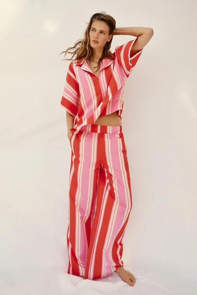 STRIPED WIDE LEG PANTS