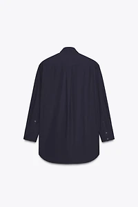 SHOULDER PAD POPLIN SHIRT