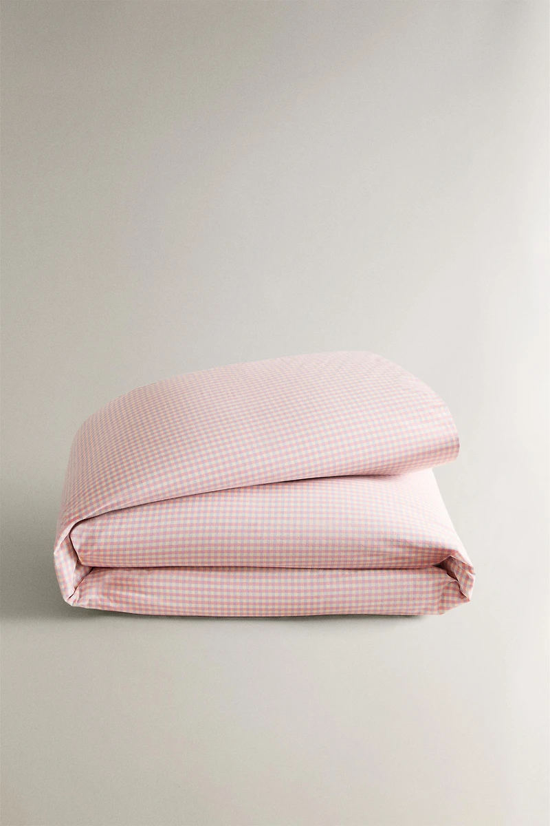 KIDS GINGHAM COTTON DUVET COVER
