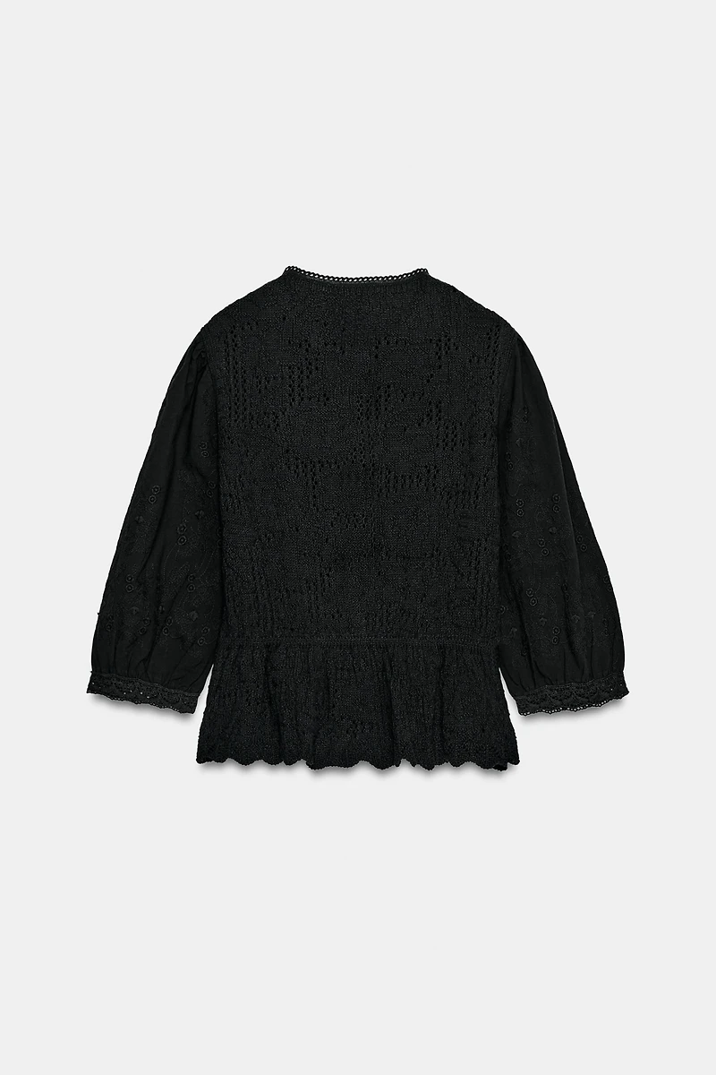 ROMANTIC COMBINATION KNIT JACKET