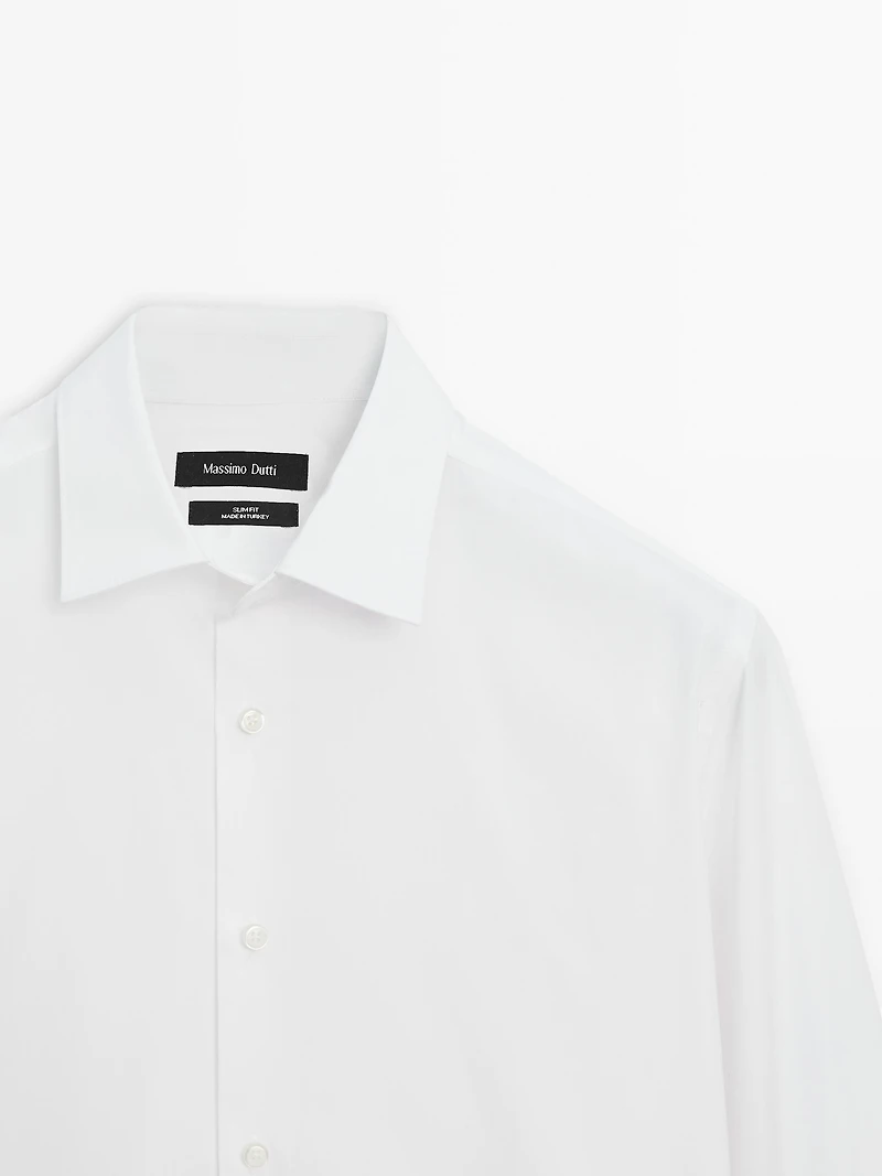 Slim fit 100% cotton poplin shirt