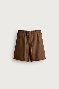 100% LINEN RELAXED FIT SHORTS