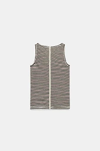STRIPED COTTON AND LINEN TOP