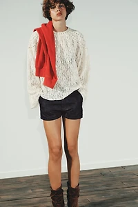 STUDDED LACE TOP