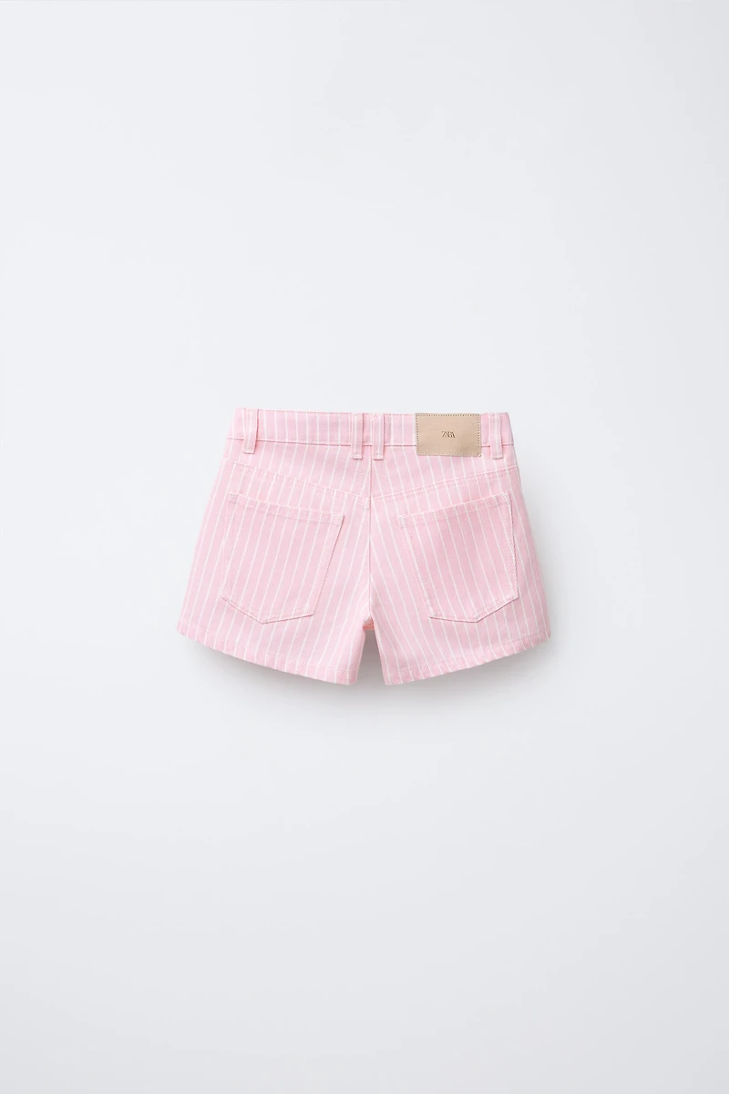 STRIPED DENIM SHORTS