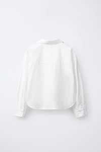 CROPPED SHIRT WITH JEWEL BOWS