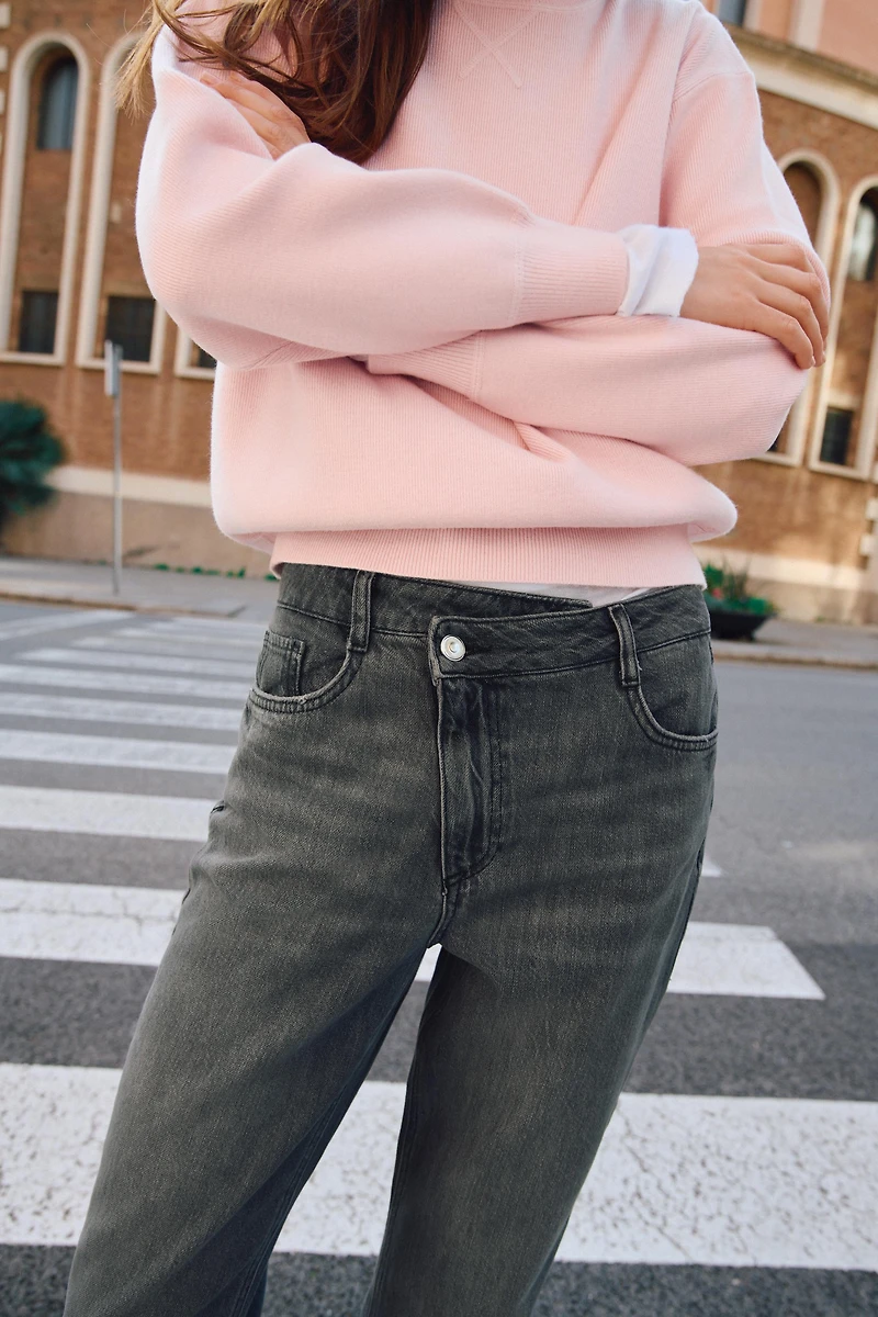 JEAN Z1975 DROIT TAILLE HAUTE À CEINTURE CROISÉE