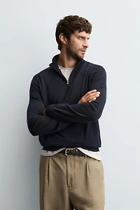 PULL 100 % LAINE COL ZIPPÉ