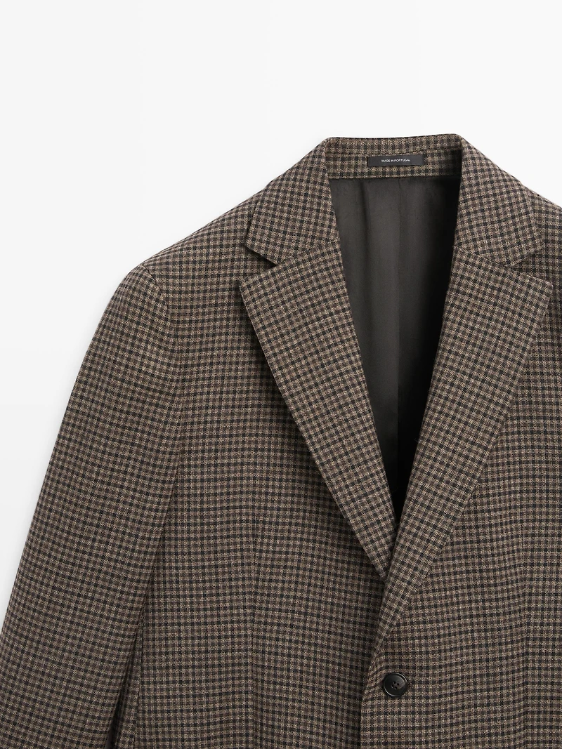 Blazer tailored laine carreaux