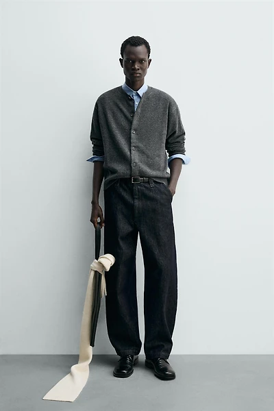 RELAXED FIT WOOL BLEND CARDIGAN