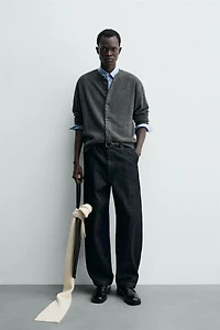 RELAXED FIT WOOL BLEND CARDIGAN